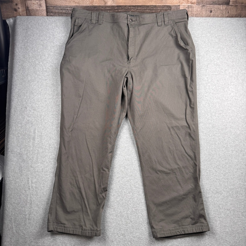 Duluth Trading Pants Mens 46x30 Gray Flex Fire Hose Relaxed Fit Workwear Canvas